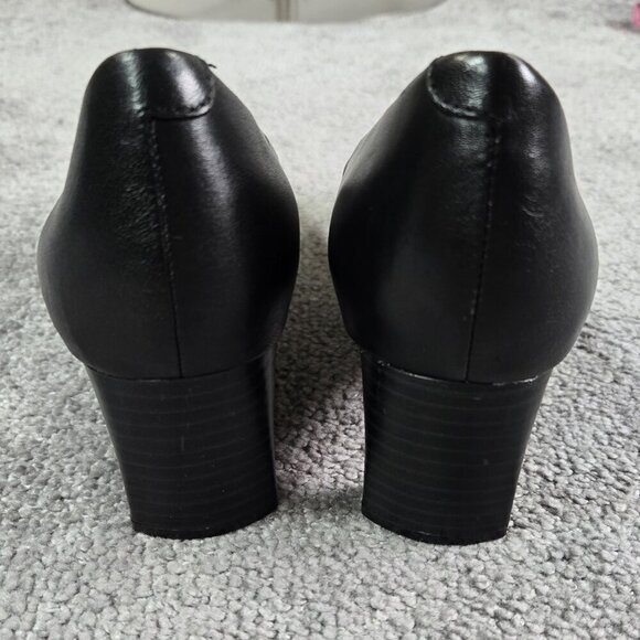 Clarks Kyndall Iris Black Mid Heel Comfort Pumps Classic Office Neutral Preppy - Picture 5 of 12